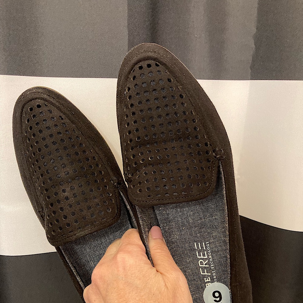 Dr. Scholls black, size 9 black slip ons. Never worn.
